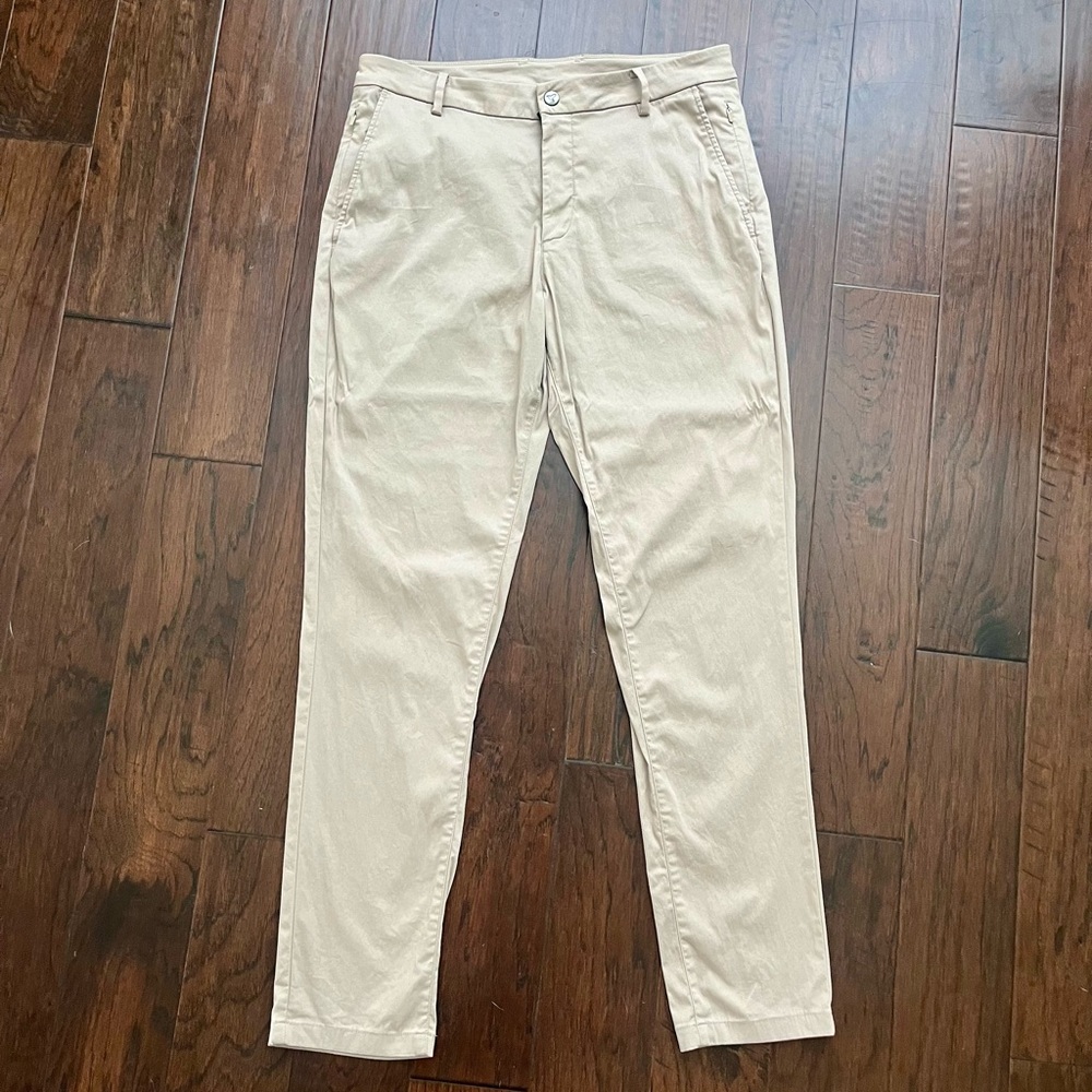 Birddogs Pants Mens 32x32 Beige Unlined Stretch Khaki Zip Pockets